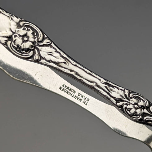 Scandinavian Vintage Silver Plated Sugar Tongs TH Marthinsen